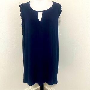 Lane Bryant Plus Size Ruffled Sleeveless Tank Blouse Navy Size 26/28 NWT